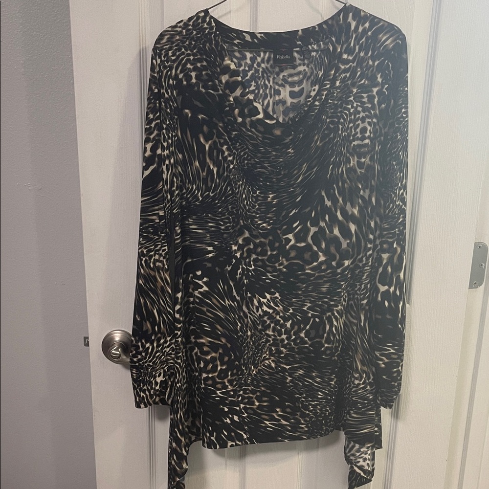 Rafaella Black and Brown Patterned Blouse